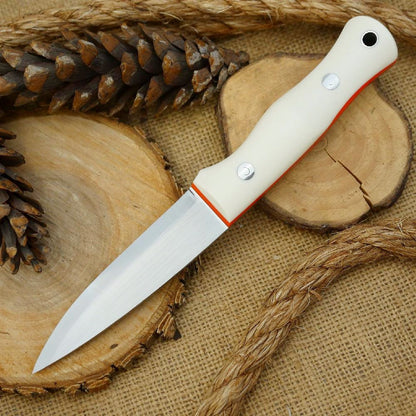 Mountaineer: White Linen, Hunter Orange G10 & Taper