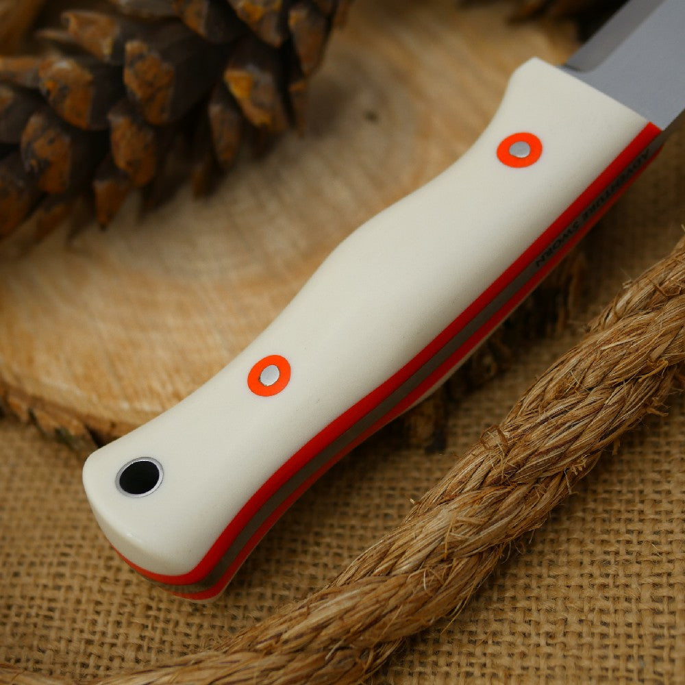 Mountaineer: White Linen, Hunter Orange G10 Bolts & Liners