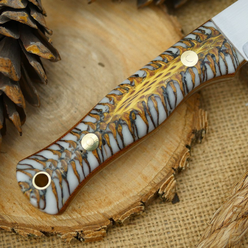 Mountaineer: White Cast Pine Cone & Brown Canvas