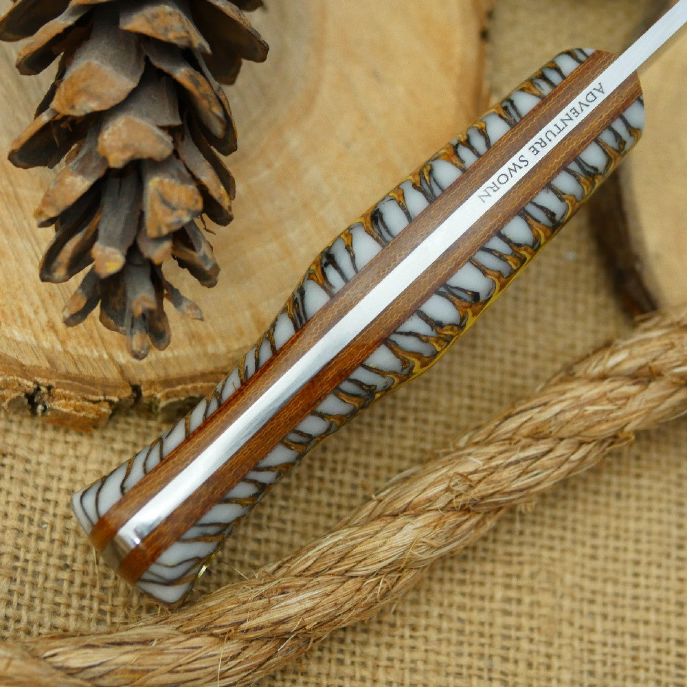 Mountaineer: White Cast Pine Cone & Brown Canvas