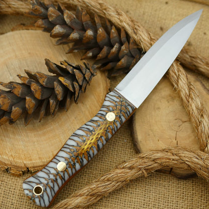 Mountaineer: White Cast Pine Cone & Brown Canvas