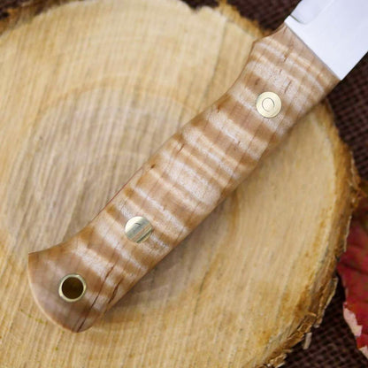 Available Now Classic: Stabilized Curly Maple & Red - Adventure Sworn Bushcraft Co.