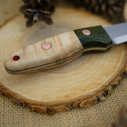 Wayfarer: Curly Maple & Evergreen Burlap