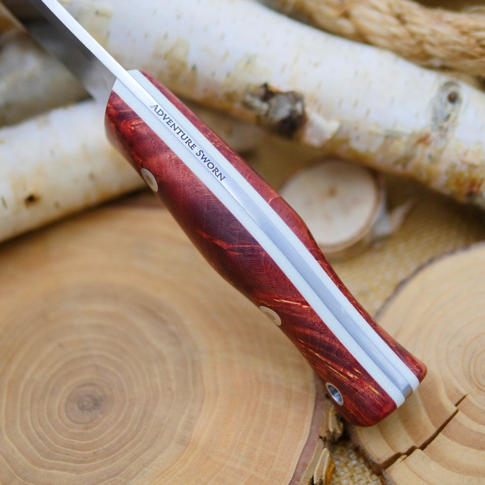 Guide: Red Box Elder Burl & White G10