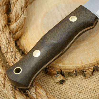 2ND: Classic: Green Canvas Micarta & Stonewash Finish - Adventure Sworn Bushcraft Co.