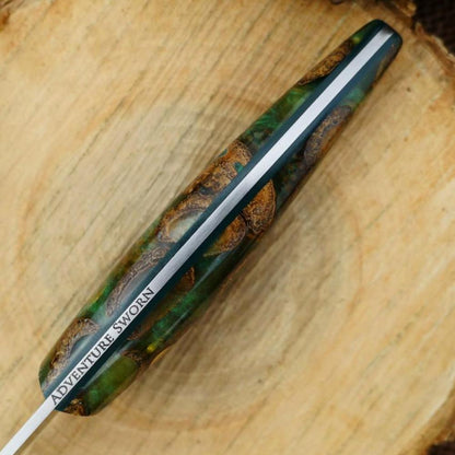 CPM 3V Hiker: Cast Acorn & Forest Green G10 - Adventure Sworn Bushcraft Co.