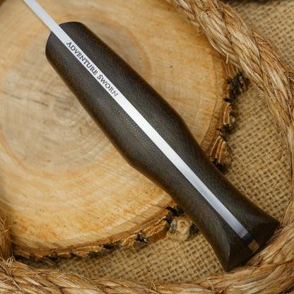 2ND: Classic: Green Canvas Micarta & Stonewash Finish - Adventure Sworn Bushcraft Co.