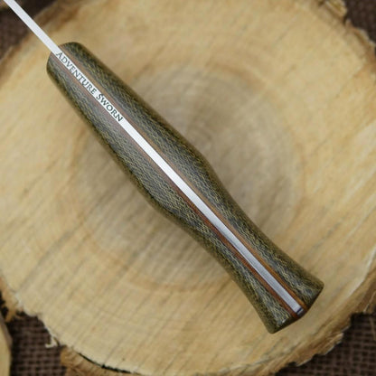 In Stock Voyageur: Green & Natural Brown Canvas & Matching Firesteel - Adventure Sworn Bushcraft Co.