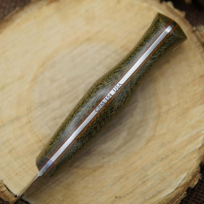 In Stock Voyageur: Green & Natural Brown Canvas & Matching Firesteel - Adventure Sworn Bushcraft Co.