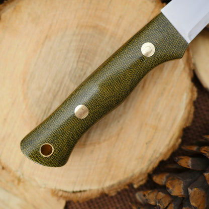Voyageur: Green Canvas Micarta & Richlite