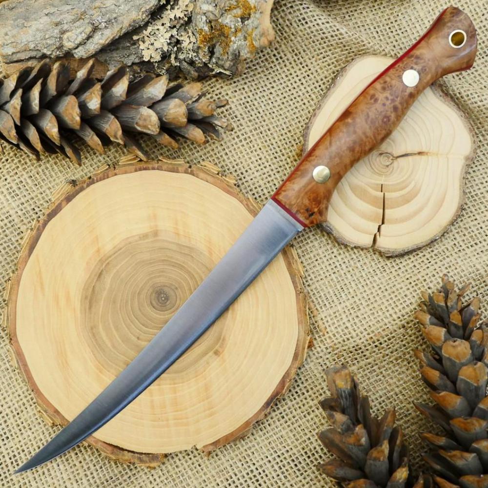 Fisherman: Maple Burl & Red Linen - Adventure Sworn Bushcraft Co.