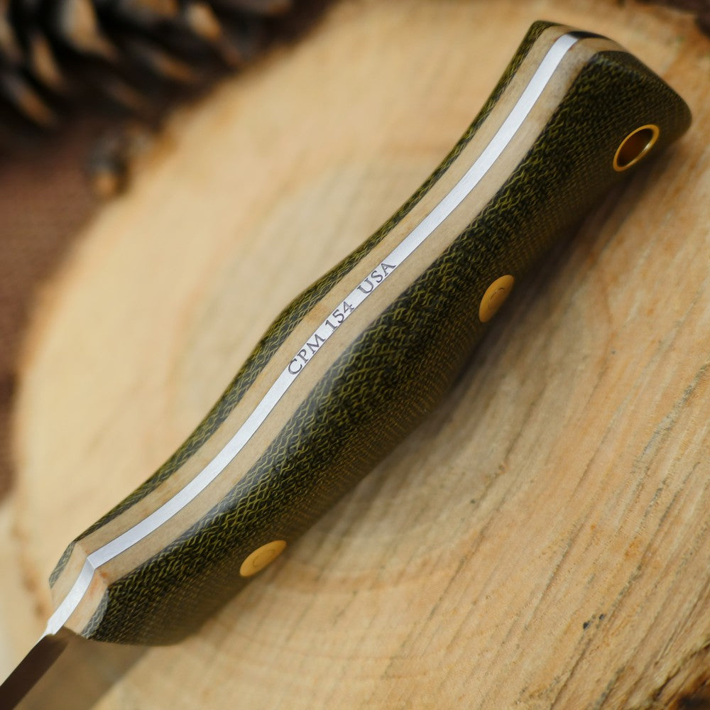 Voyageur: Green Canvas Micarta & Richlite
