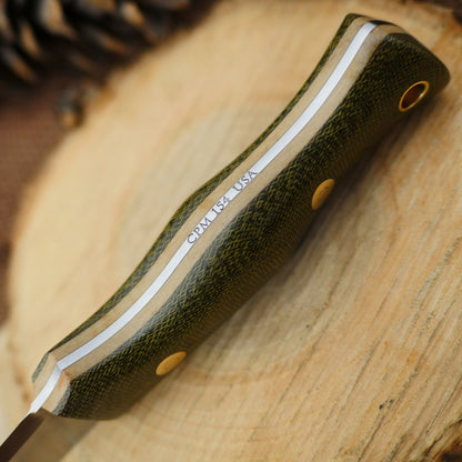 Voyageur: Green Canvas Micarta & Richlite