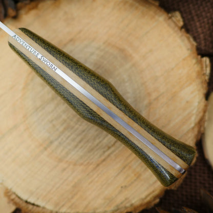 Voyageur: Green Canvas Micarta & Richlite