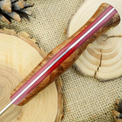 Fisherman: Maple Burl & Red Linen - Adventure Sworn Bushcraft Co.