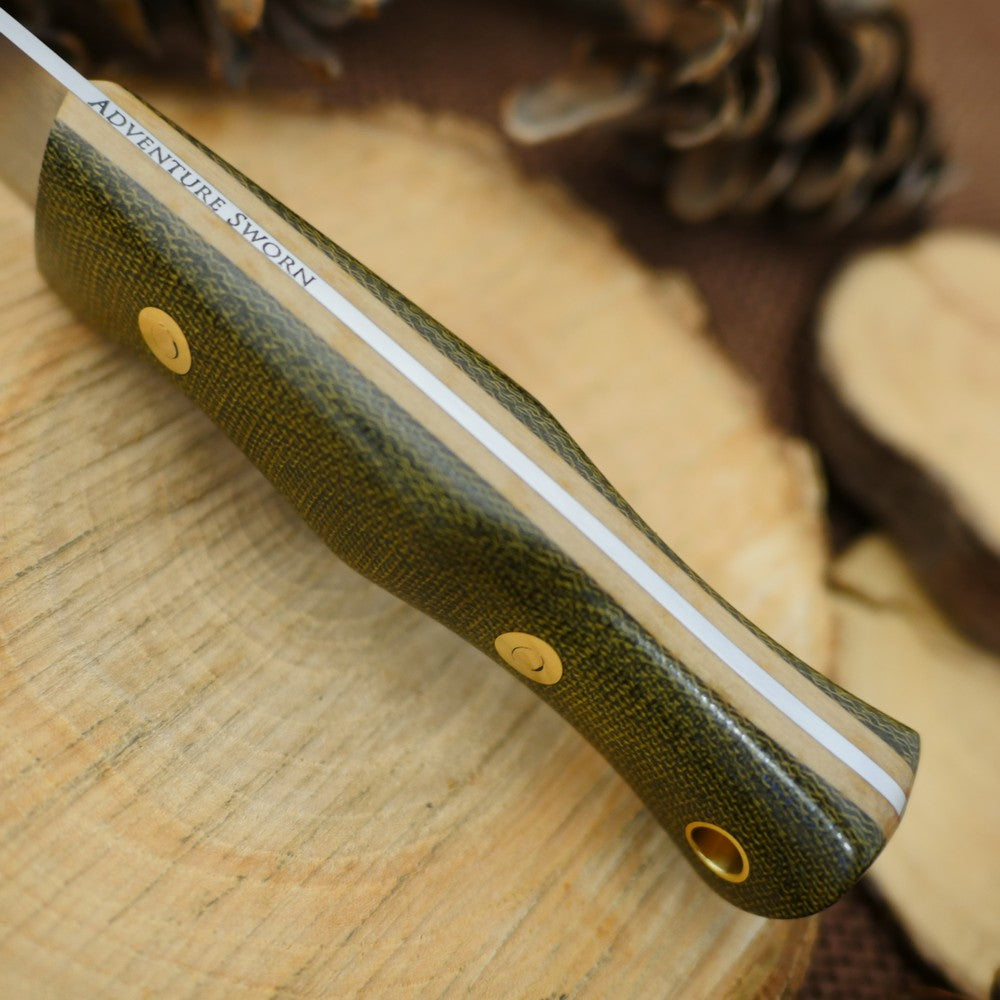 Voyageur: Green Canvas Micarta & Richlite