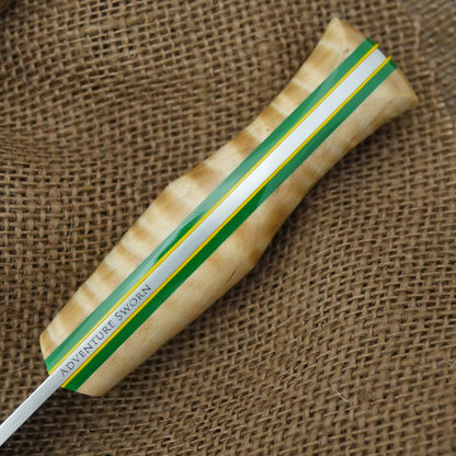 Available Now Classic: Curly Maple, Green & Yellow - Adventure Sworn Bushcraft Co.