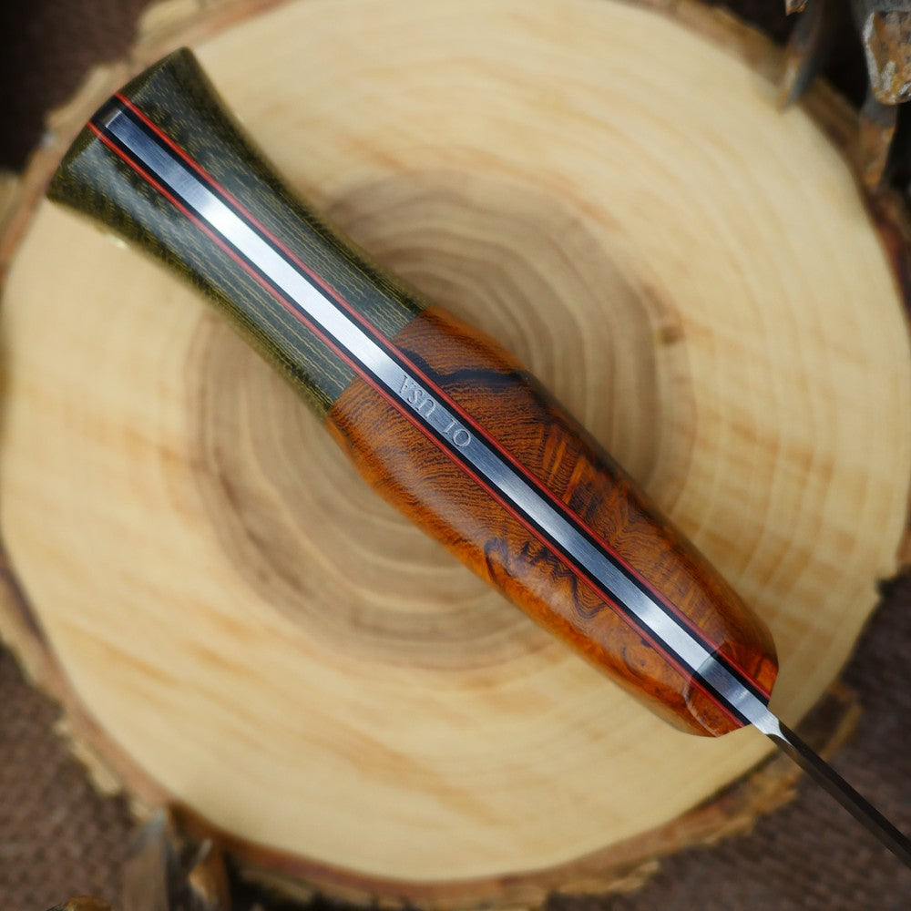 Classic: Ironwood Burl & Green Canvas - Adventure Sworn Bushcraft Co.