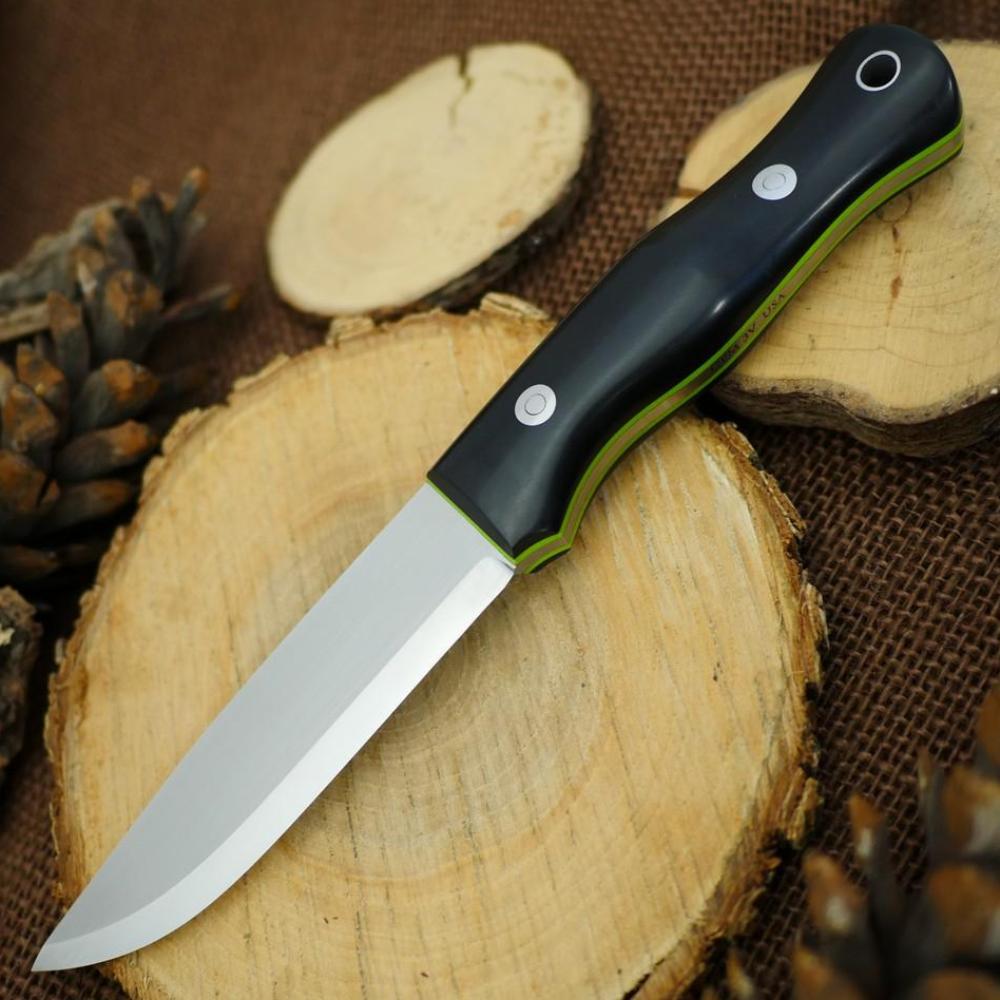 CPM 3V Explorer: Black Richlite & Toxic Green G10 - Adventure Sworn Bushcraft Co.