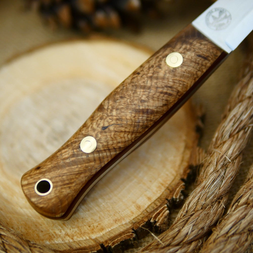 Woodcrafter: Black Ash Burl & Maroon Linen