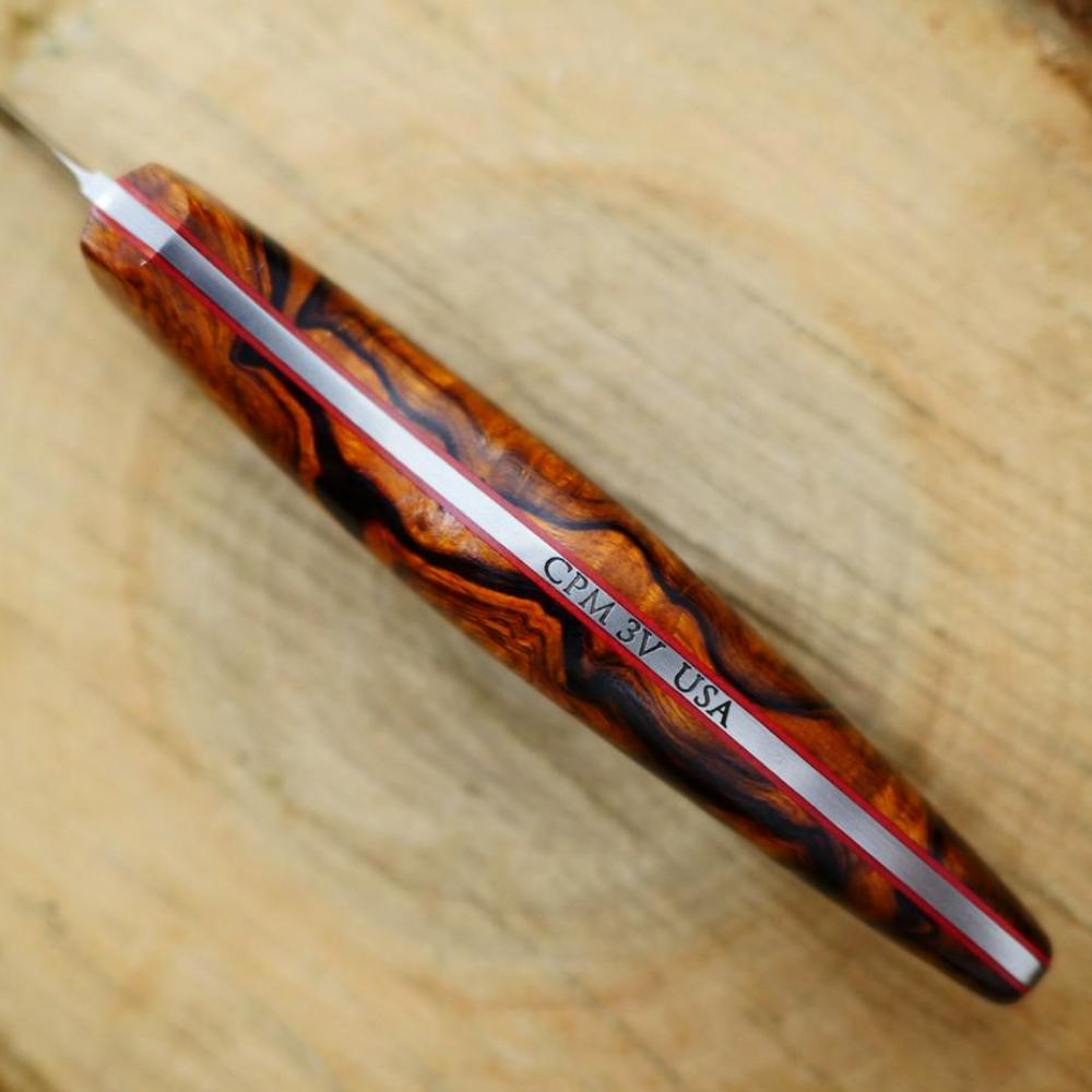 CPM 3V Hiker: Ironwood Burl & Red - Adventure Sworn Bushcraft Co.