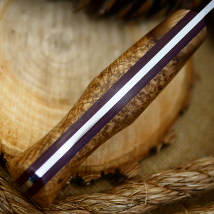 Woodcrafter: Black Ash Burl & Maroon Linen