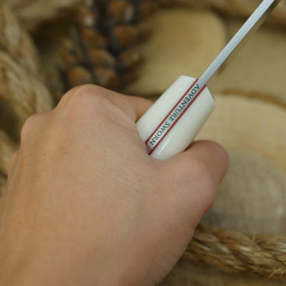CPM 154 Mountaineer: Bone Corian, Red & Mosaic Tubing - Adventure Sworn Bushcraft Co.
