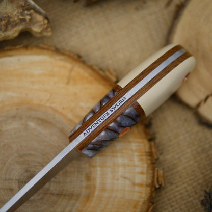 Walker: Ivory paper micarta & Cast Pine Cone