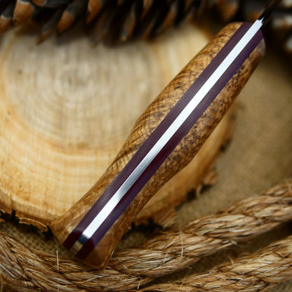 Woodcrafter: Black Ash Burl & Maroon Linen