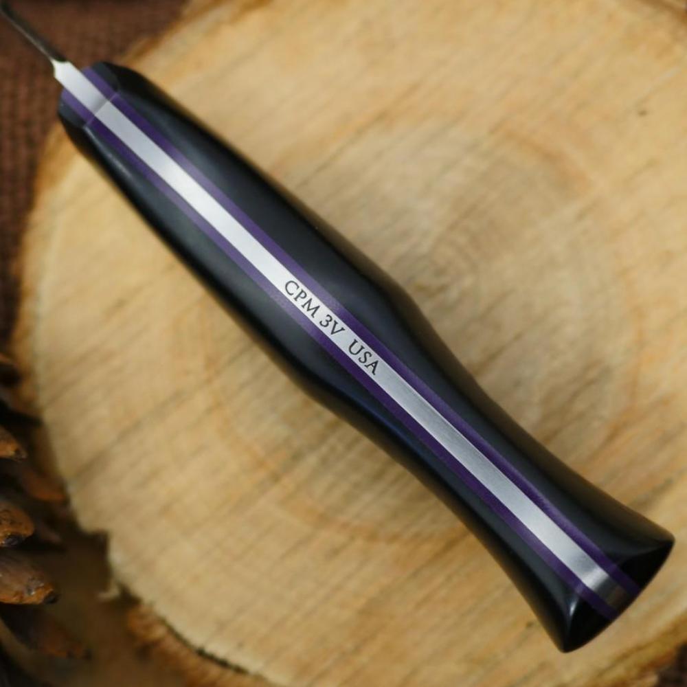 CPM 3V Explorer: Black Richlite & Purple G10 - Adventure Sworn Bushcraft Co.