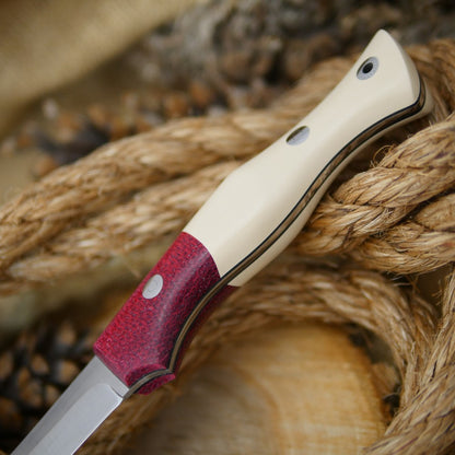 Fisherman: Ivory Paper & Ruby Red Burlap - Adventure Sworn Bushcraft Co.