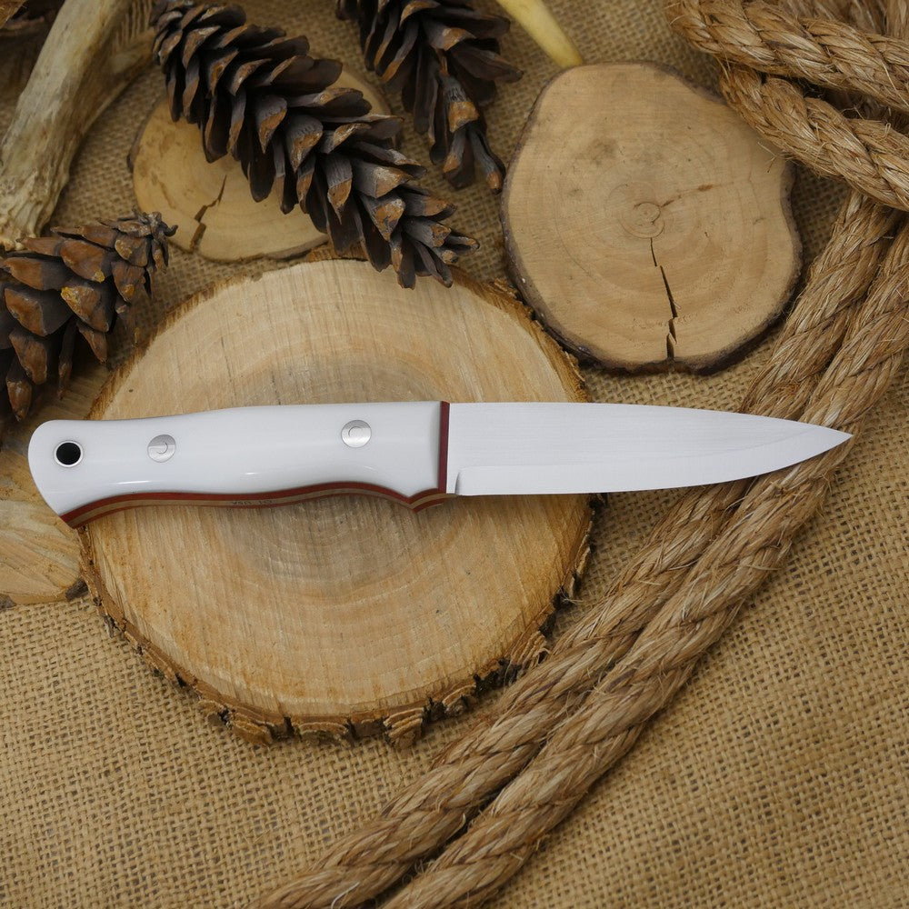 Classic: White Corian, Red Linen & Gray Liners - Adventure Sworn Bushcraft Co.