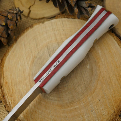 Classic: White Corian, Red Linen & Gray Liners - Adventure Sworn Bushcraft Co.