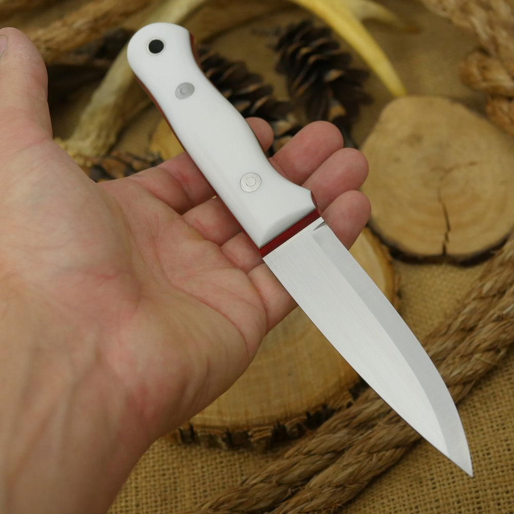 Classic: White Corian, Red Linen & Gray Liners - Adventure Sworn Bushcraft Co.