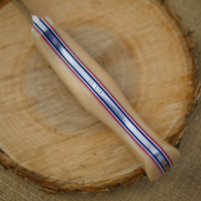 Guide: Bone Linen Micarta, Red, White, & Blue Liners - Adventure Sworn Bushcraft Co.