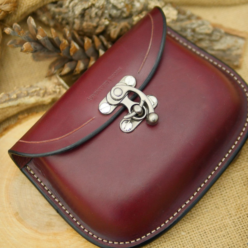 Traveler's Pouch: Burgundy & Stainless