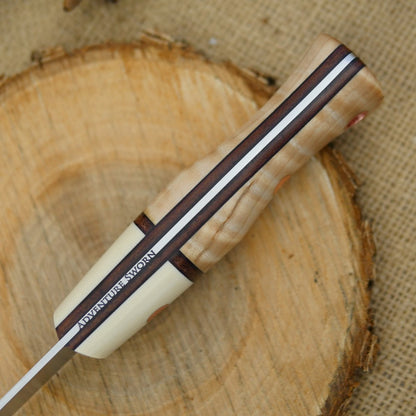 Voyageur: Curly Maple, Ivory G10 & Leather