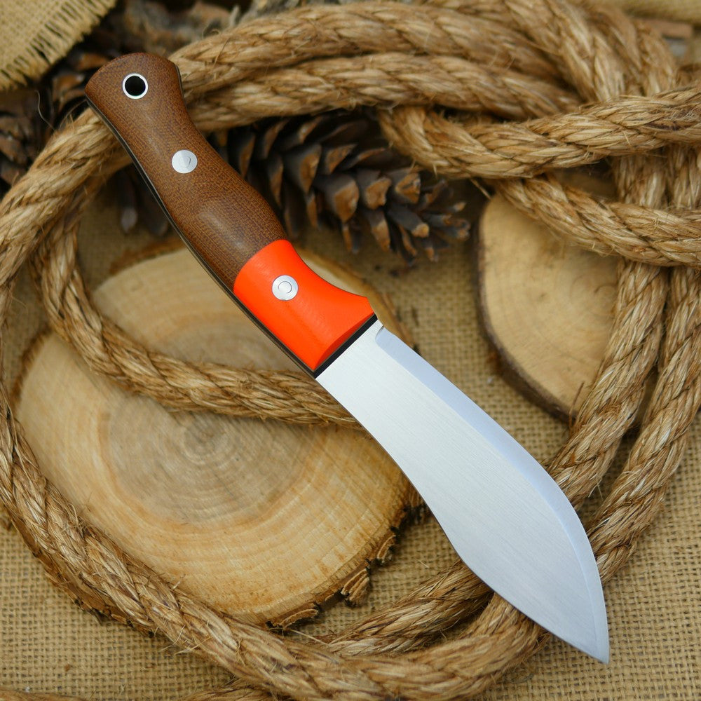 Guide: Natural Brown Canvas & Hunter Orange G10 Bolster - Adventure Sworn Bushcraft Co.