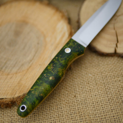 Hiker: Green & Yellow Dyed Box Elder Burl - Adventure Sworn Bushcraft Co.