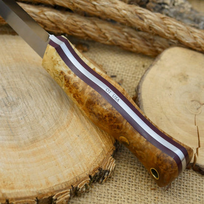 Mountaineer: Black Ash Burl & Maroon Canvas