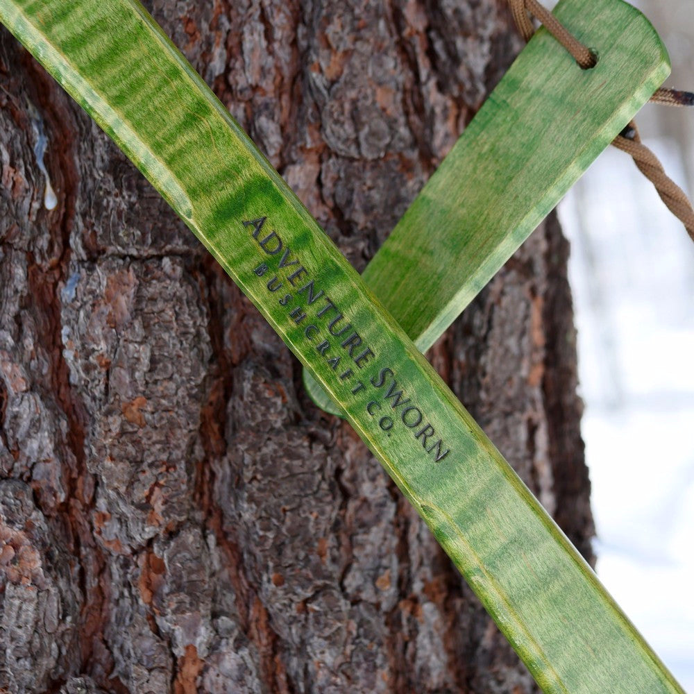 Custom Bucksaw: Spring Green Curly Maple - Adventure Sworn Bushcraft Co.
