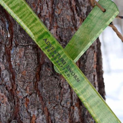 Custom Bucksaw: Spring Green Curly Maple - Adventure Sworn Bushcraft Co.