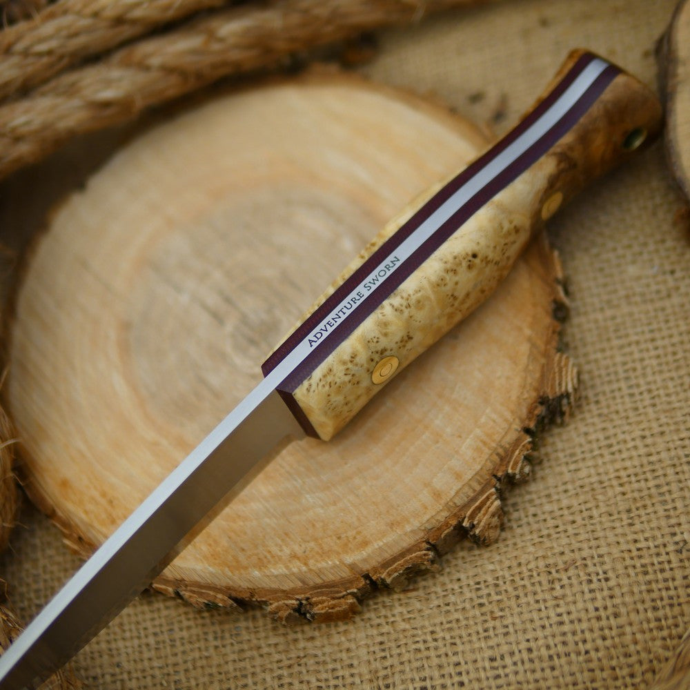 Mountaineer: Black Ash Burl & Maroon Canvas