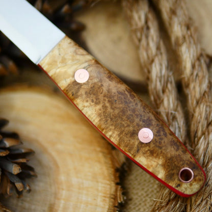 Woodsman: Black Ash Burl & Red Linen - Adventure Sworn Bushcraft Co.