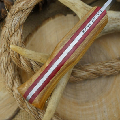 Classic: Olivewood & Red Linen - Adventure Sworn Bushcraft Co.
