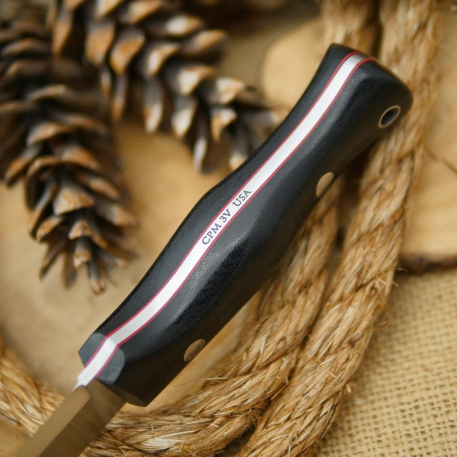 Explorer: 1/8 CPM 3V, Black Canvas & Thin Red - Adventure Sworn Bushcraft Co.