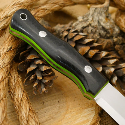 Explorer: 1/8 CPM 3V, Black Canvas & Green G10 - Adventure Sworn Bushcraft Co.