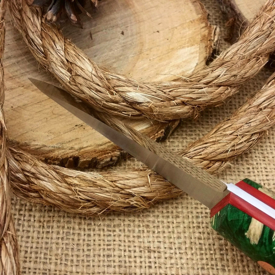 Woodcrafter: Green Box Elder Burl & Red Linen - Adventure Sworn Bushcraft Co.