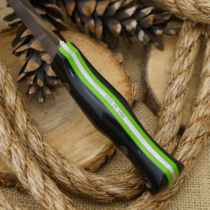 Explorer: 1/8 CPM 3V, Black Canvas & Green G10 - Adventure Sworn Bushcraft Co.