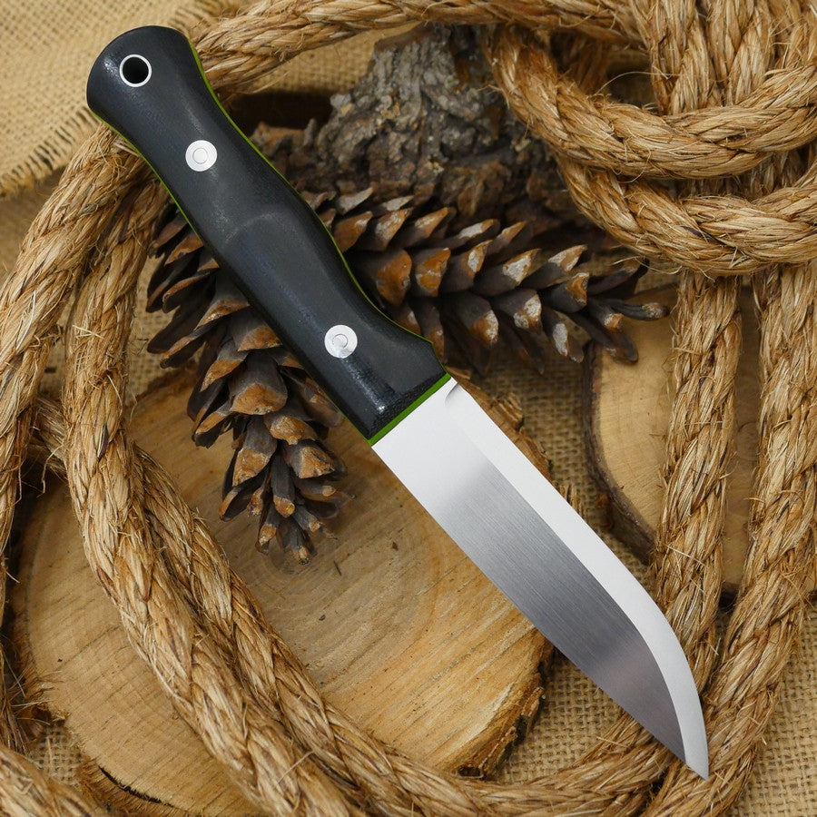 Explorer: 1/8 CPM 3V, Black Canvas & Green G10 - Adventure Sworn Bushcraft Co.
